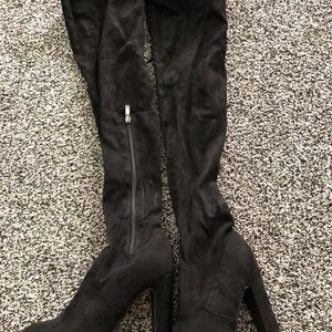 Over the knee black boots